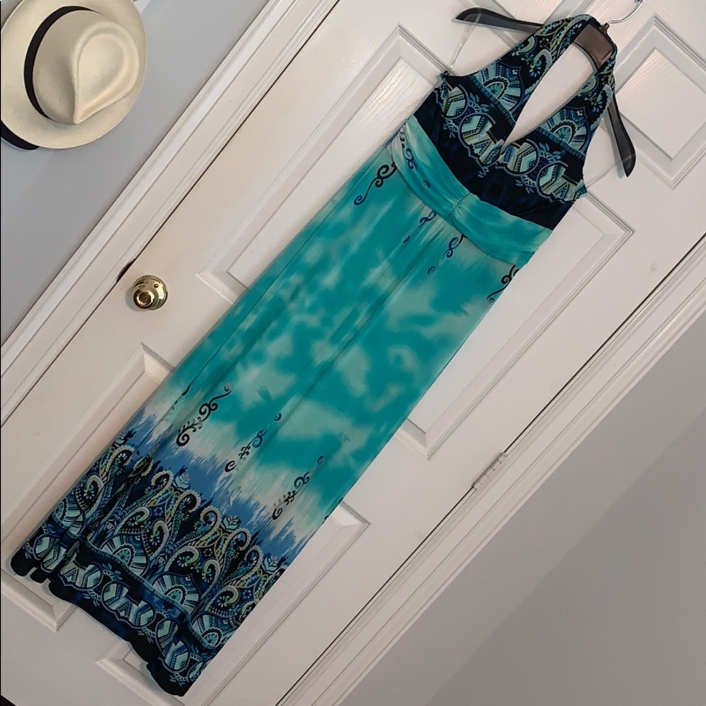 Halter Turquoise&Navy Maxi Large